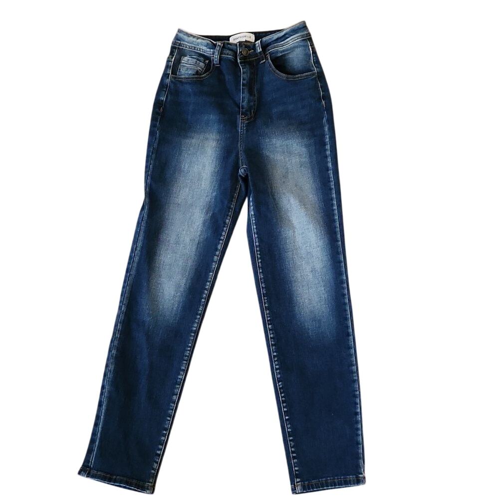 Rhapsodielle juniors size 3 blue denim jeans straight leg